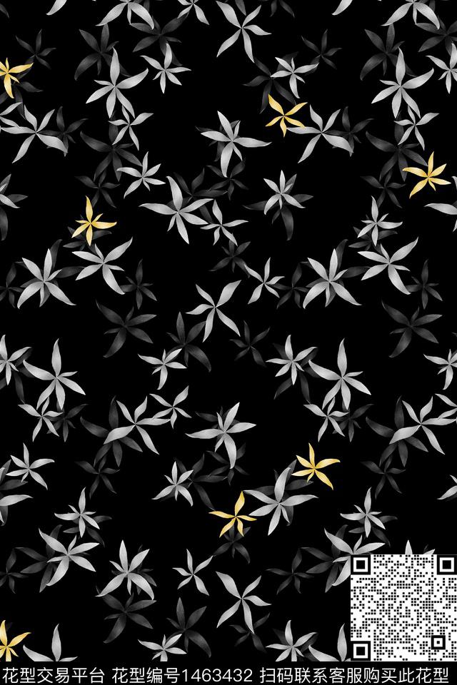 清爽底花卉花卉大牌风数码印花华亿平台下载（图片编号: 1463432） - 瓦栏（Walan）