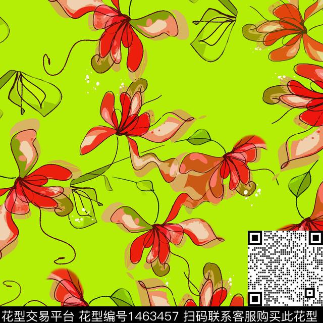 花卉大牌风小碎花数码印花华亿平台下载（图片编号: 1463457） - 瓦栏（Walan）
