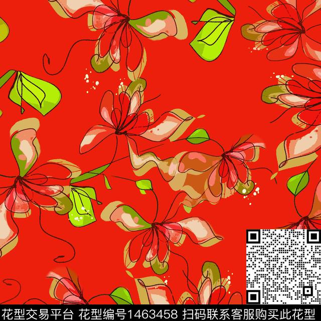 花卉大牌风小碎花数码印花华亿平台下载（图片编号: 1463458） - 瓦栏（Walan）