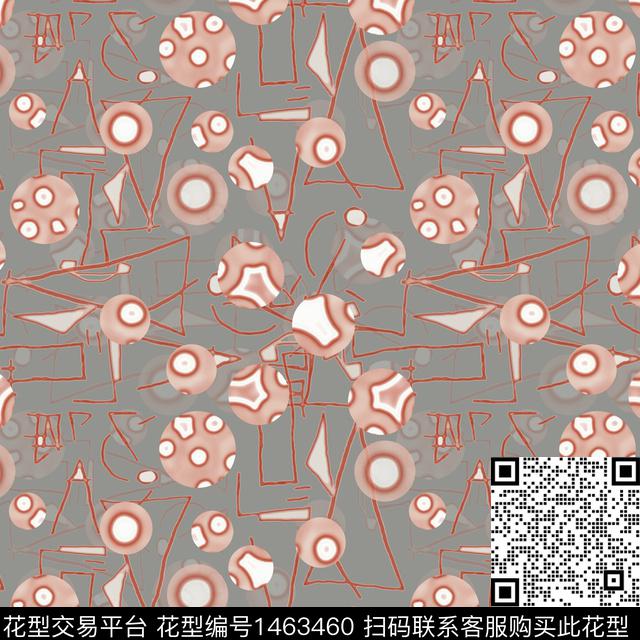 线条几何趣味拼贴传统印花华亿平台下载（图片编号: 1463460） - 瓦栏（Walan）