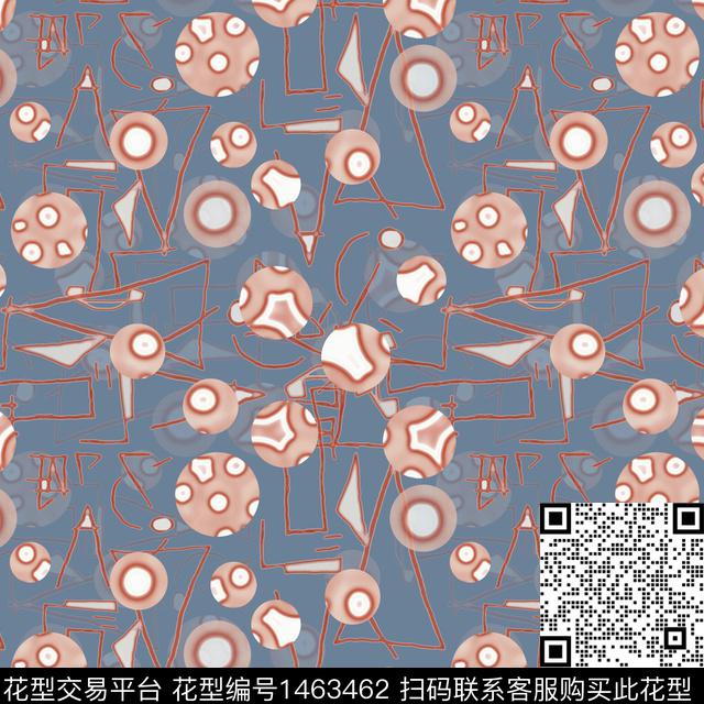 线条几何趣味拼贴传统印花华亿平台下载（图片编号: 1463462） - 瓦栏（Walan）