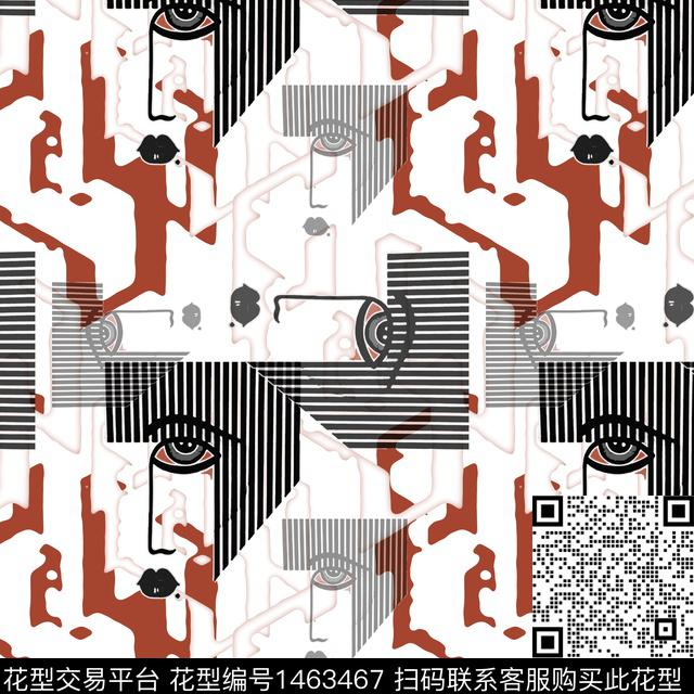 线条几何趣味拼贴传统印花华亿平台下载（图片编号: 1463467） - 瓦栏（Walan）