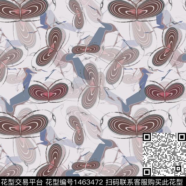 线条趣味拼贴传统印花华亿平台下载（图片编号: 1463472） - 瓦栏（Walan）