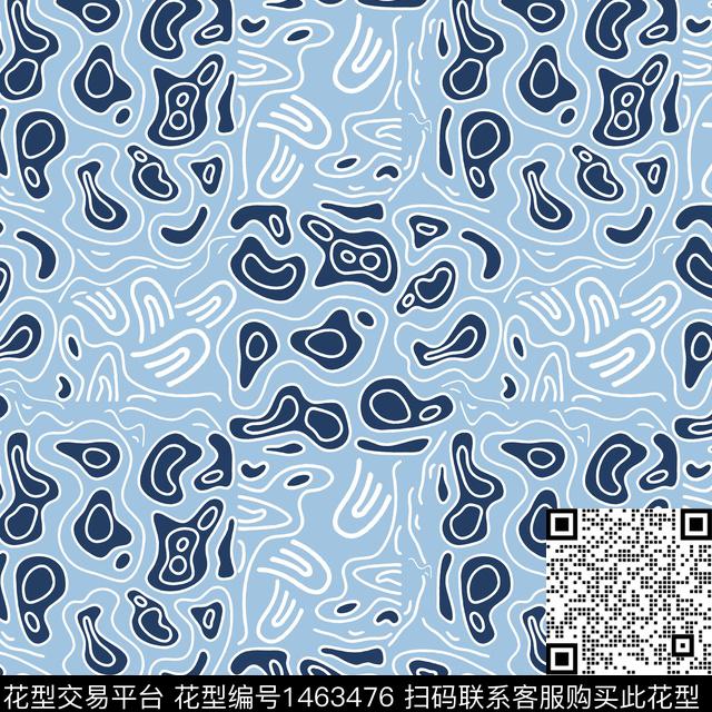 线条几何趣味拼贴传统印花华亿平台下载（图片编号: 1463476） - 瓦栏（Walan）