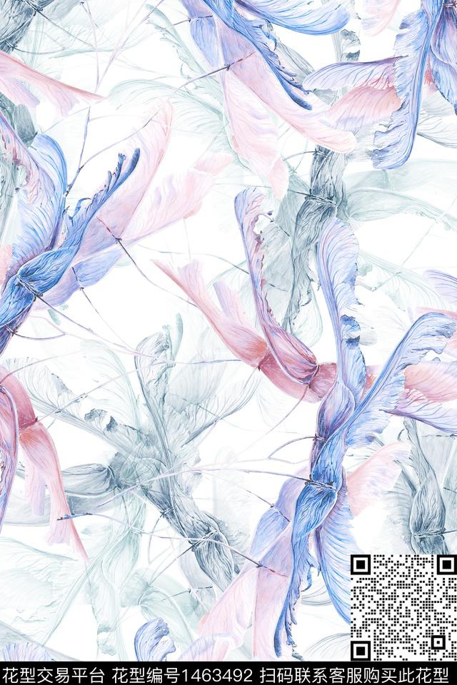 肌理抽象花卉花卉数码印花华亿平台下载（图片编号: 1463492） - 瓦栏（Walan）