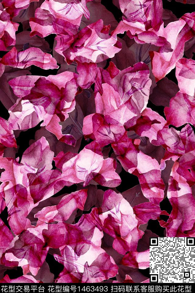 肌理抽象花卉花卉数码印花华亿平台下载（图片编号: 1463493） - 瓦栏（Walan）