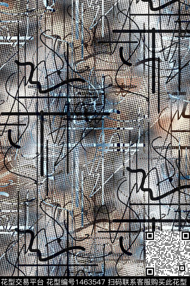 抽象男装户外家居服数码印花华亿平台下载（图片编号: 1463547） - 瓦栏（Walan）