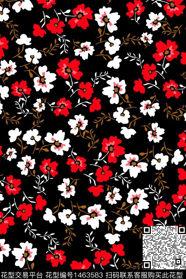 清爽底花卉花卉抽象花卉传统印花华亿平台下载（图片编号: 1463583） - 瓦栏（Walan）