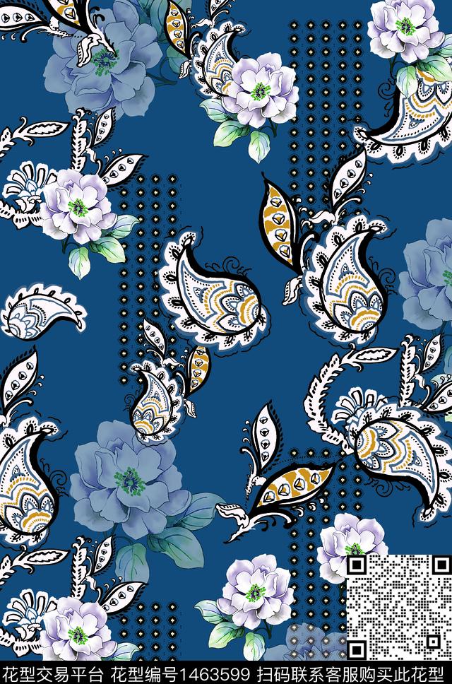 连衣裙女装佩斯利传统印花华亿平台下载（图片编号: 1463599） - 瓦栏（Walan）