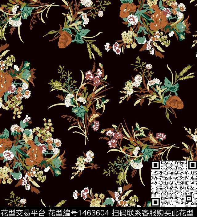 数码华亿平台女装花卉数码印花华亿平台下载（图片编号: 1463604） - 瓦栏（Walan）