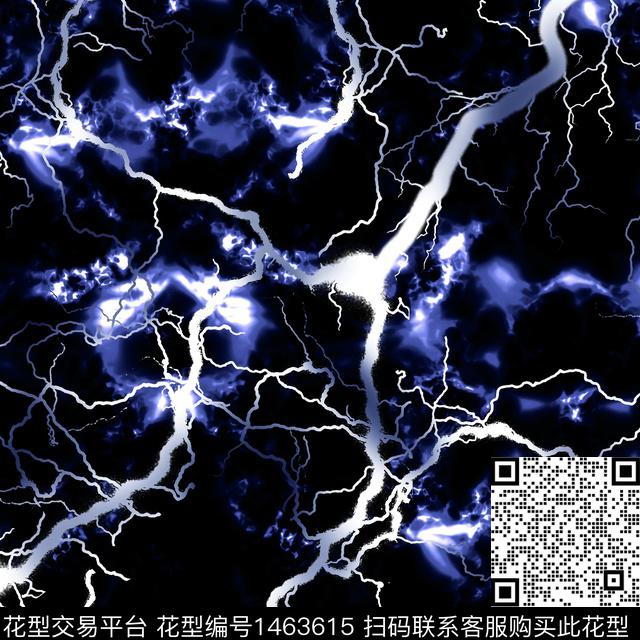 肌理闪电抽象男装数码印花华亿平台下载（图片编号: 1463615） - 瓦栏（Walan）