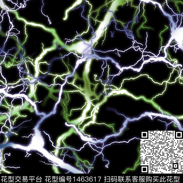 肌理闪电抽象男装数码印花华亿平台下载（图片编号: 1463617） - 瓦栏（Walan）