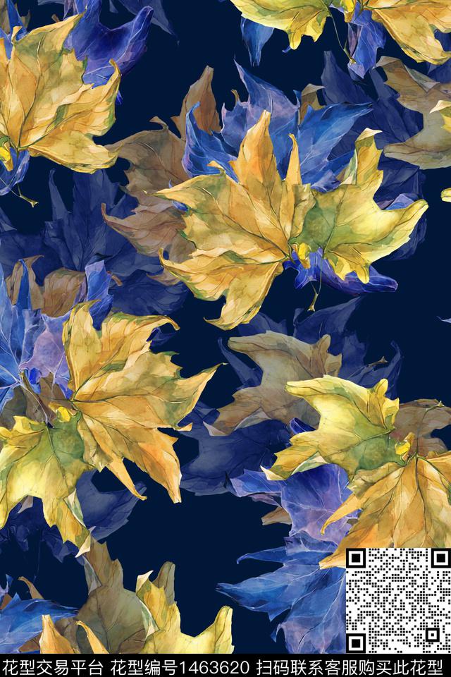 绿植树叶肌理年轻女性数码印花华亿平台下载（图片编号: 1463620） - 瓦栏（Walan）