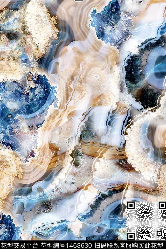 肌理抽象真丝数码印花华亿平台下载（图片编号: 1463630） - 瓦栏（Walan）