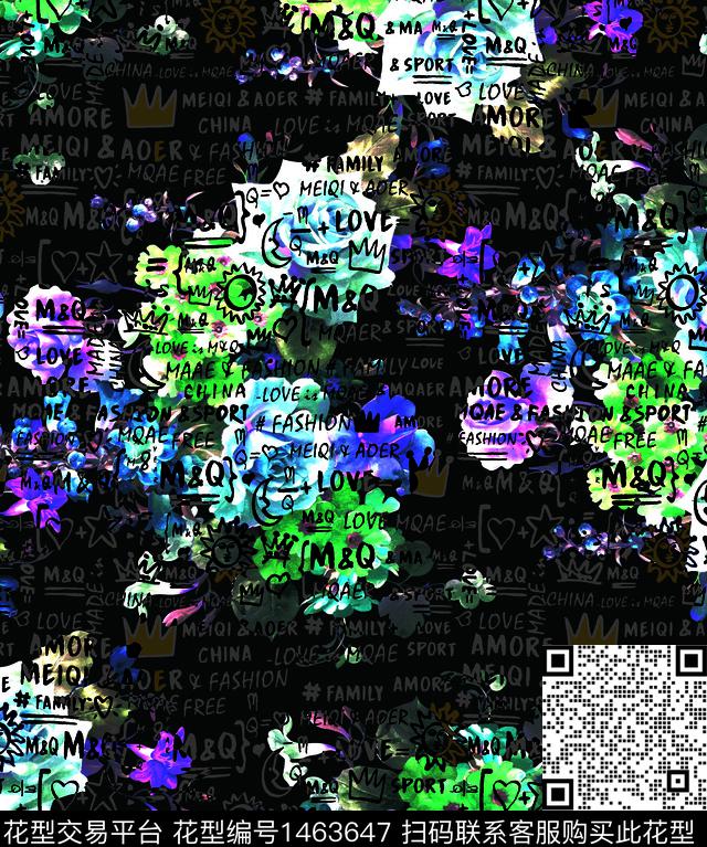 烂花华亿平台字母数码华亿平台数码印花华亿平台下载（图片编号: 1463647） - 瓦栏（Walan）