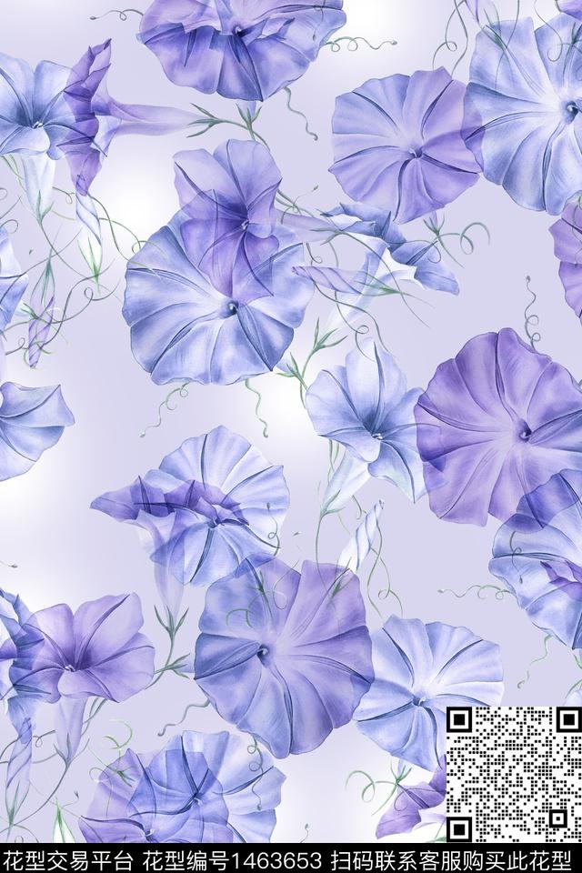 花卉大牌风小清新数码印花华亿平台下载（图片编号: 1463653） - 瓦栏（Walan）