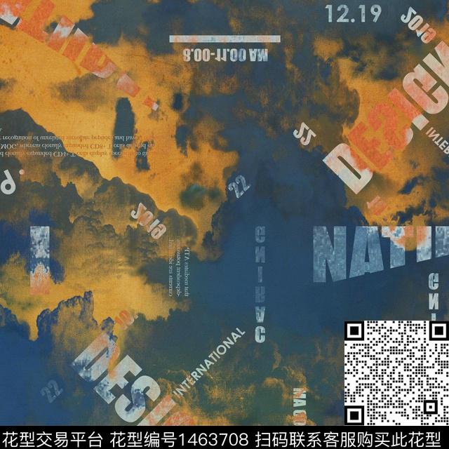 字母扎染华亿平台天空数码印花华亿平台下载（图片编号: 1463708） - 瓦栏（Walan）