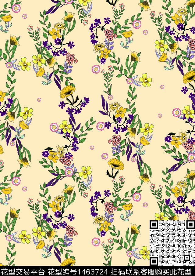 数码华亿平台女装花卉数码印花华亿平台下载（图片编号: 1463724） - 瓦栏（Walan）