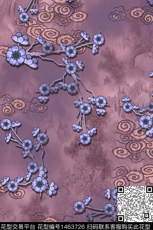 中国风香云纱复古旗袍华亿平台数码印花华亿平台下载（图片编号: 1463726） - 瓦栏（Walan）