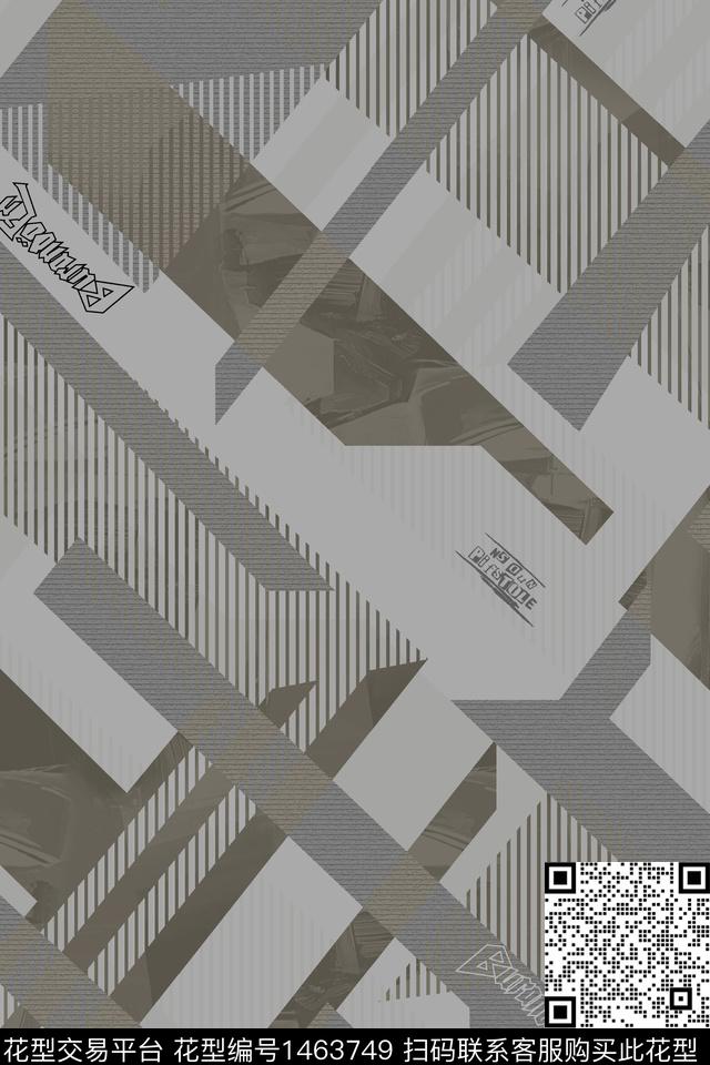 几何文字男装数码印花华亿平台下载（图片编号: 1463749） - 瓦栏（Walan）