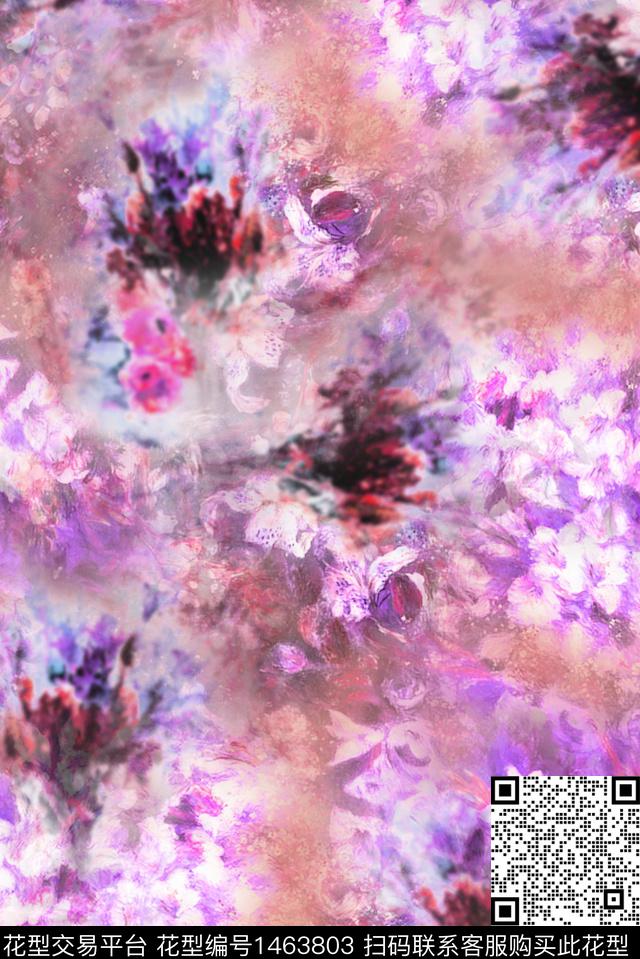 花卉小碎花扎花数码印花华亿平台下载（图片编号: 1463803） - 瓦栏（Walan）