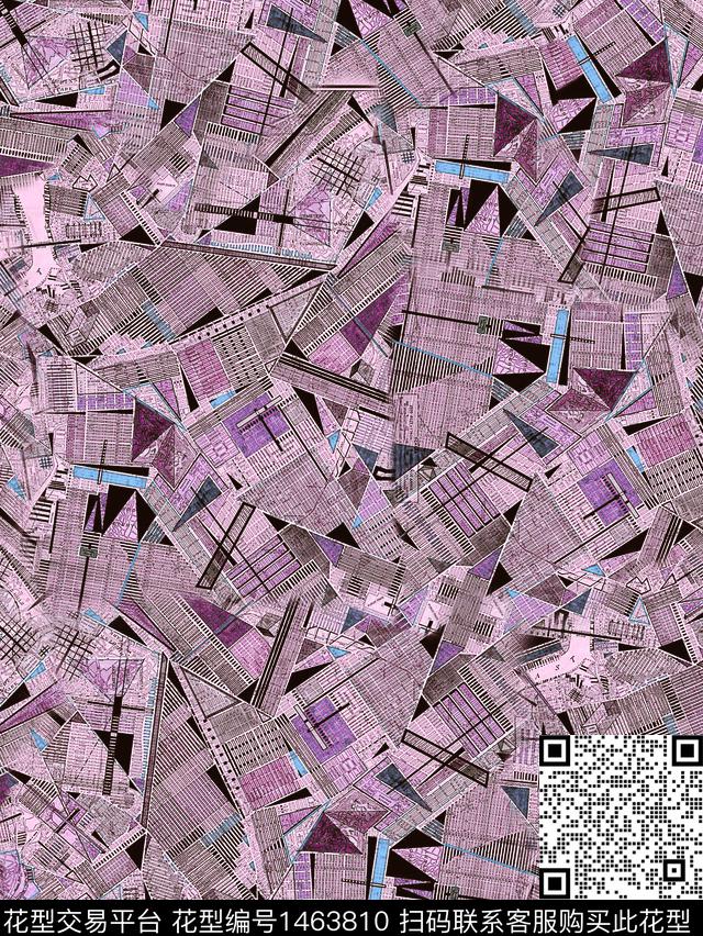 几何数码华亿平台香云纱数码印花华亿平台下载（图片编号: 1463810） - 瓦栏（Walan）