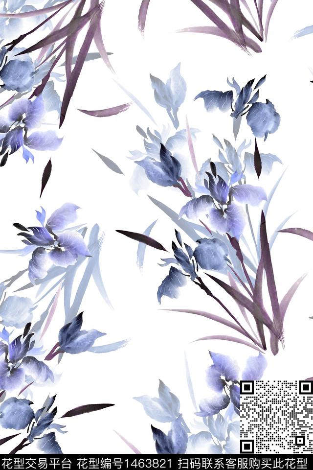 水彩绿植树叶年轻女性数码印花华亿平台下载（图片编号: 1463821） - 瓦栏（Walan）