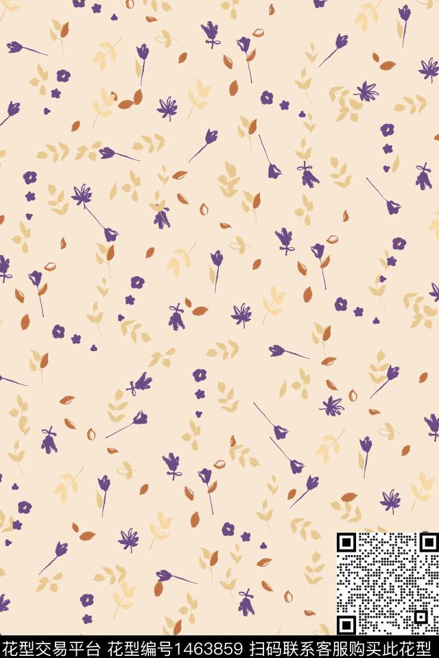 趋势华亿平台小清新手绘数码印花华亿平台下载（图片编号: 1463859） - 瓦栏（Walan）