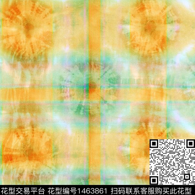 格子数码华亿平台扎染华亿平台数码印花华亿平台下载（图片编号: 1463861） - 瓦栏（Walan）