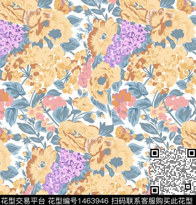 绿植树叶数码华亿平台花卉数码印花华亿平台下载（图片编号: 1463946） - 瓦栏（Walan）