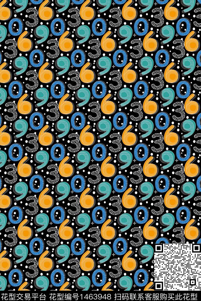 字母几何格子数码印花华亿平台下载（图片编号: 1463948） - 瓦栏（Walan）