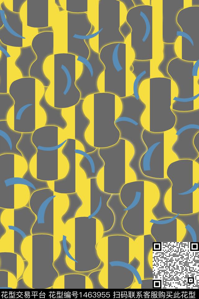 几何大牌风抽象数码印花华亿平台下载（图片编号: 1463955） - 瓦栏（Walan）