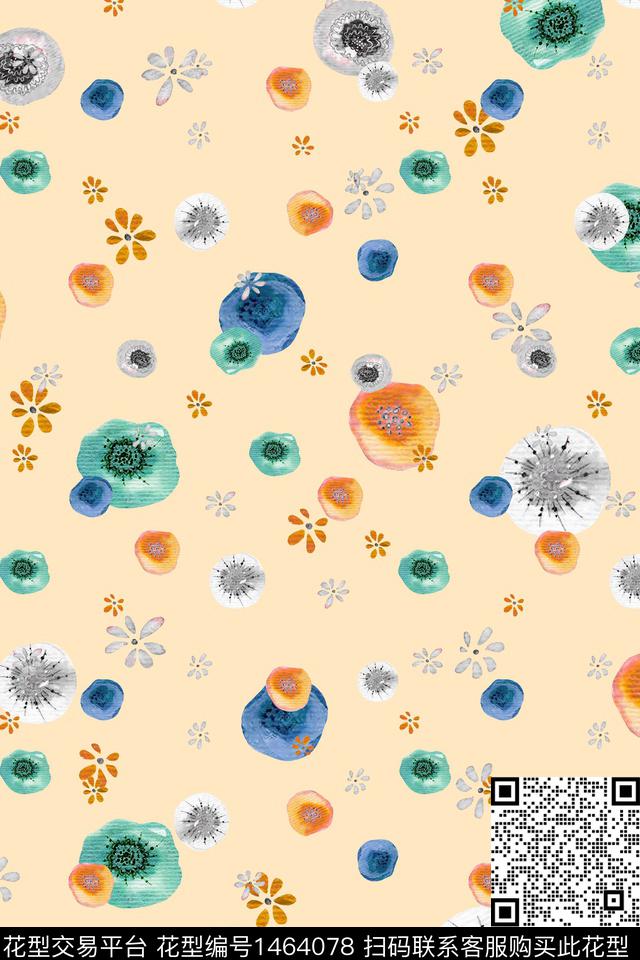 小清新真丝波点数码印花华亿平台下载（图片编号: 1464078） - 瓦栏（Walan）