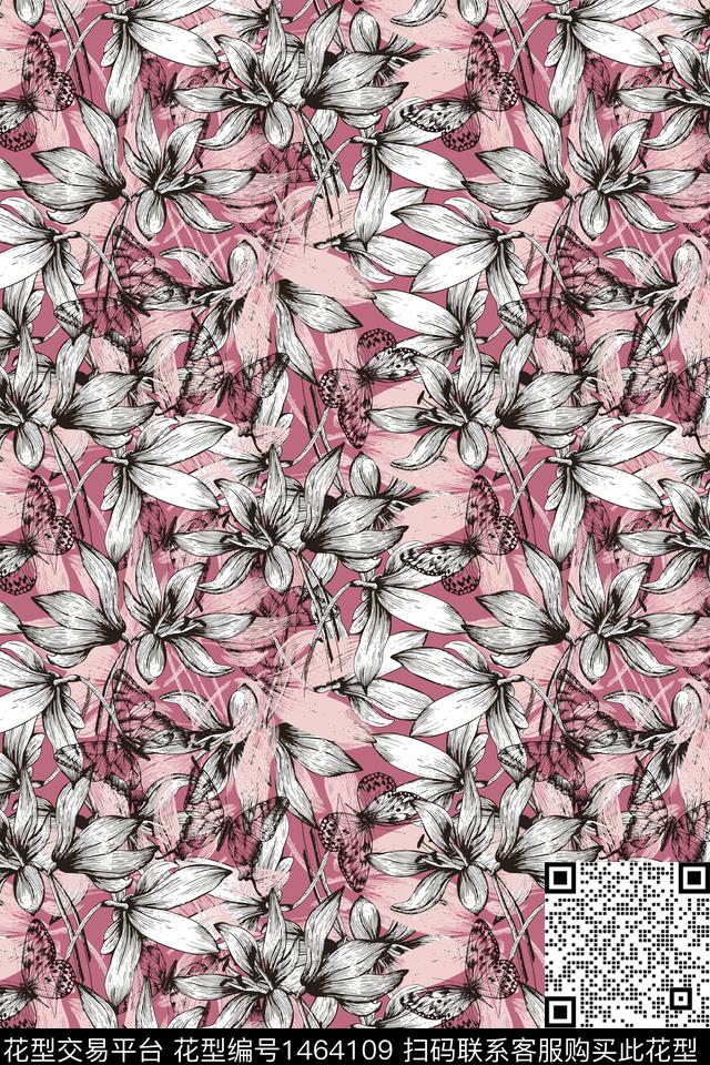 花卉春夏华亿平台艺术传统印花华亿平台下载（图片编号: 1464109） - 瓦栏（Walan）