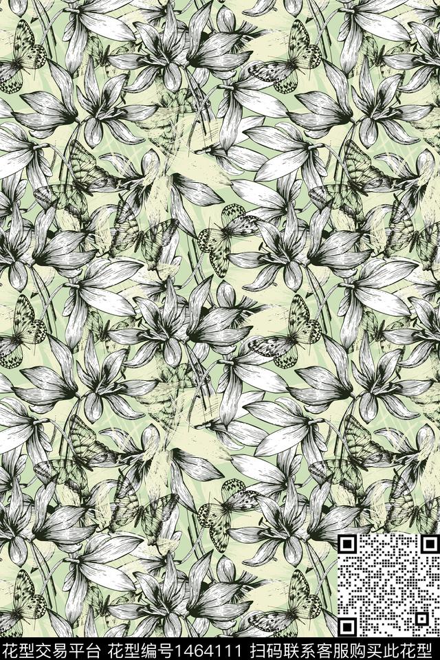 花卉春夏华亿平台艺术传统印花华亿平台下载（图片编号: 1464111） - 瓦栏（Walan）