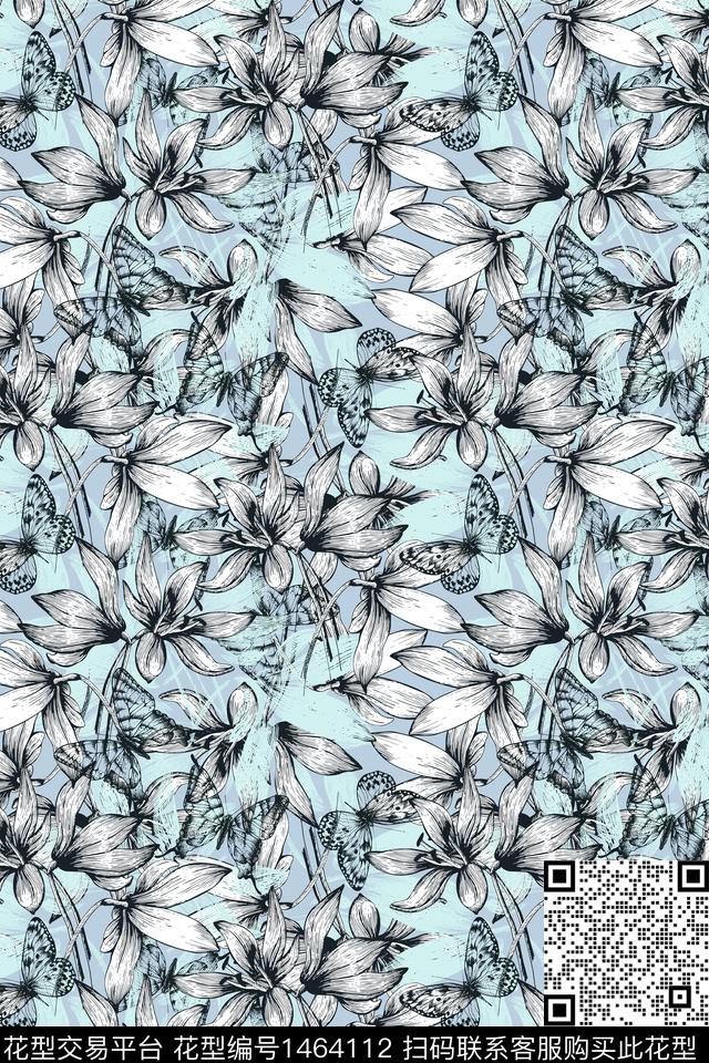 花卉春夏华亿平台艺术传统印花华亿平台下载（图片编号: 1464112） - 瓦栏（Walan）