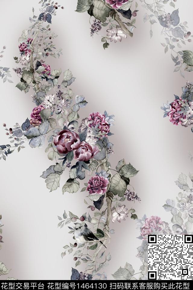 花卉休闲审数码印花华亿平台下载（图片编号: 1464130） - 瓦栏（Walan）