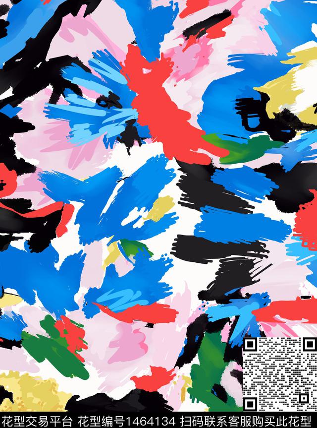 水彩涂鸦抽象传统印花华亿平台下载（图片编号: 1464134） - 瓦栏（Walan）