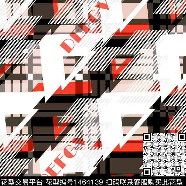 字母几何格子传统印花华亿平台下载（图片编号: 1464139） - 瓦栏（Walan）