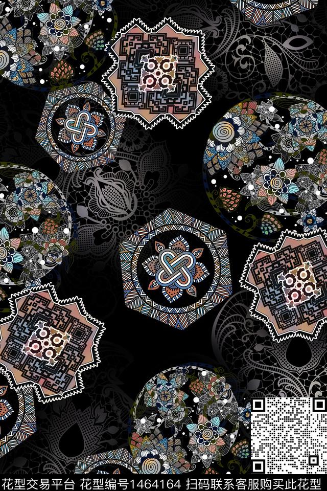 几何纹理抽象数码印花华亿平台下载（图片编号: 1464164） - 瓦栏（Walan）