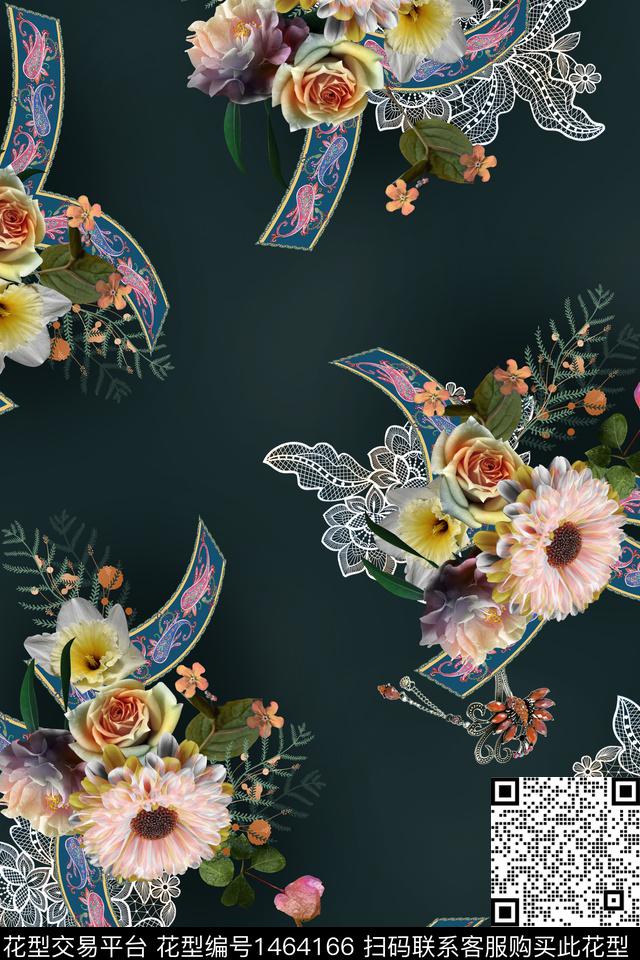 花卉写实外贸。数码印花华亿平台下载（图片编号: 1464166） - 瓦栏（Walan）