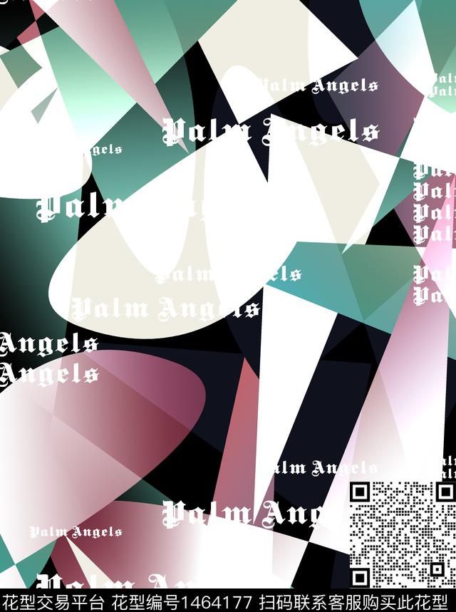 字母几何格子数码印花华亿平台下载（图片编号: 1464177） - 瓦栏（Walan）