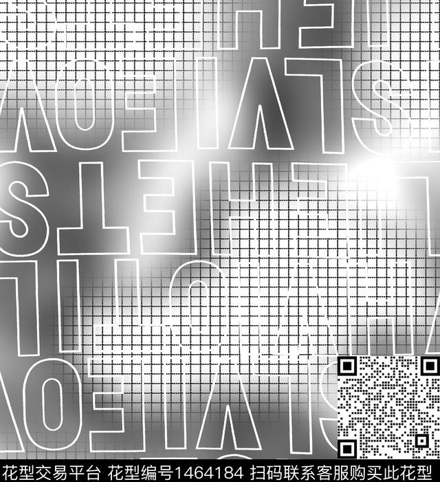 字母几何格子数码印花华亿平台下载（图片编号: 1464184） - 瓦栏（Walan）