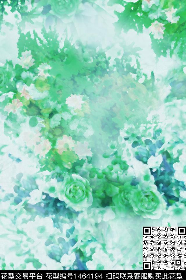 定位花玫瑰花花卉数码印花华亿平台下载（图片编号: 1464194） - 瓦栏（Walan）