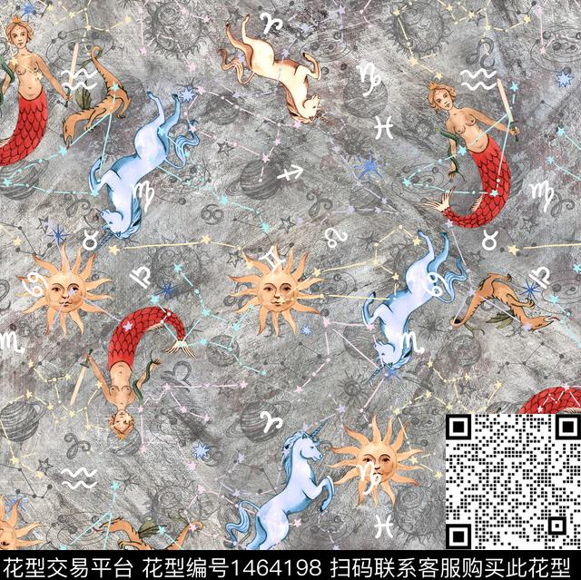 休闲泳装趣味数码印花华亿平台下载（图片编号: 1464198） - 瓦栏（Walan）