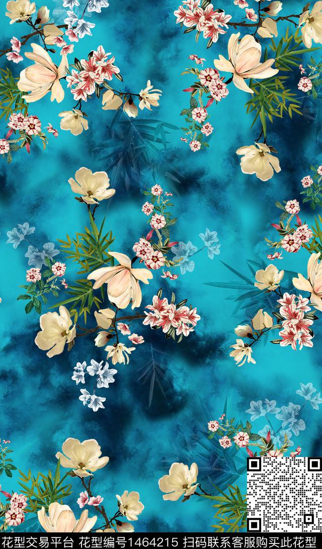 女装花卉香云纱数码印花华亿平台下载（图片编号: 1464215） - 瓦栏（Walan）