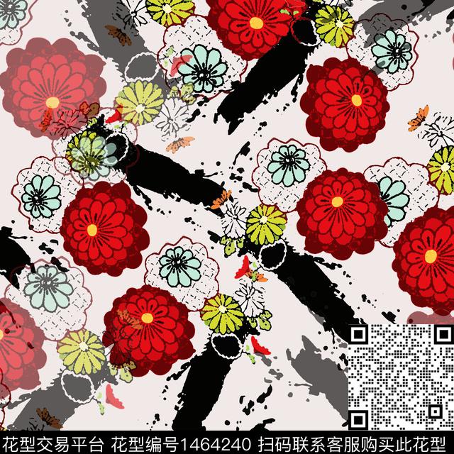 花卉大牌风小碎花传统印花华亿平台下载（图片编号: 1464240） - 瓦栏（Walan）