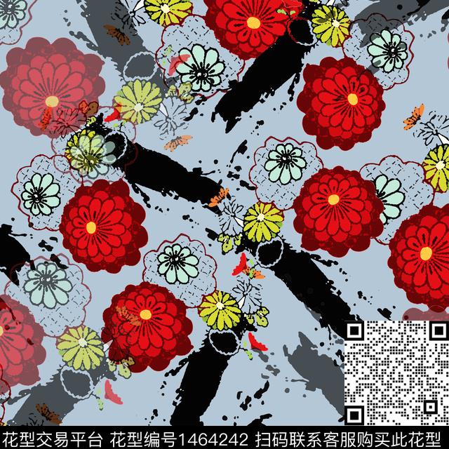 花卉大牌风小碎花传统印花华亿平台下载（图片编号: 1464242） - 瓦栏（Walan）