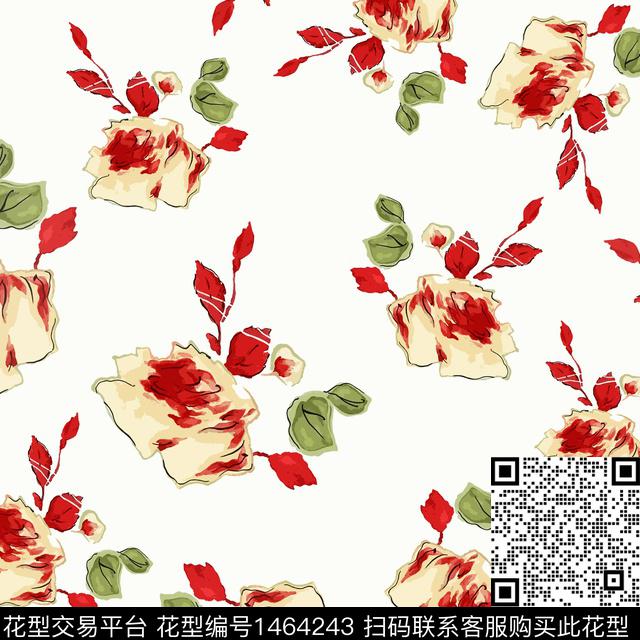 花卉大牌风小碎花传统印花华亿平台下载（图片编号: 1464243） - 瓦栏（Walan）