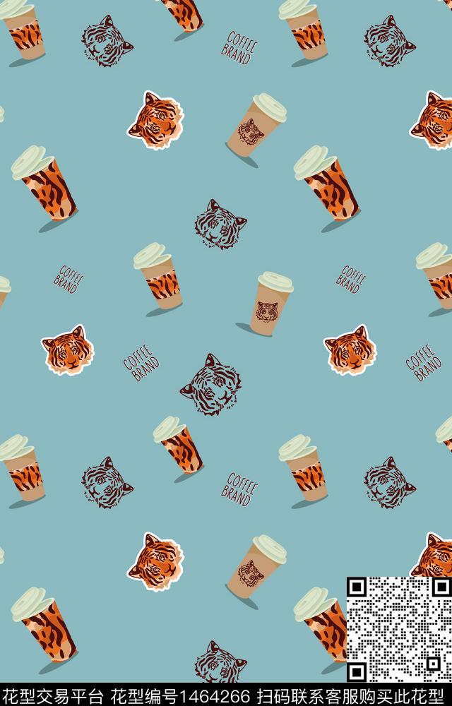 老虎动物可爱数码印花华亿平台下载（图片编号: 1464266） - 瓦栏（Walan）